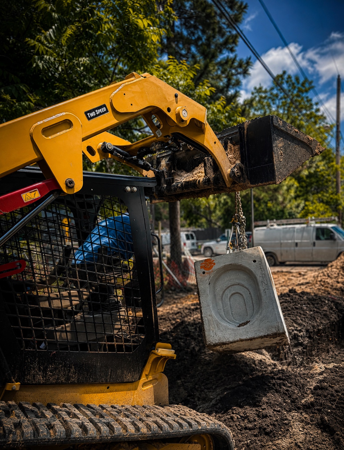 Apex Site Works equipment completing residential site work